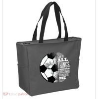 Soccer Christ Quote Tote Bag thumb 2