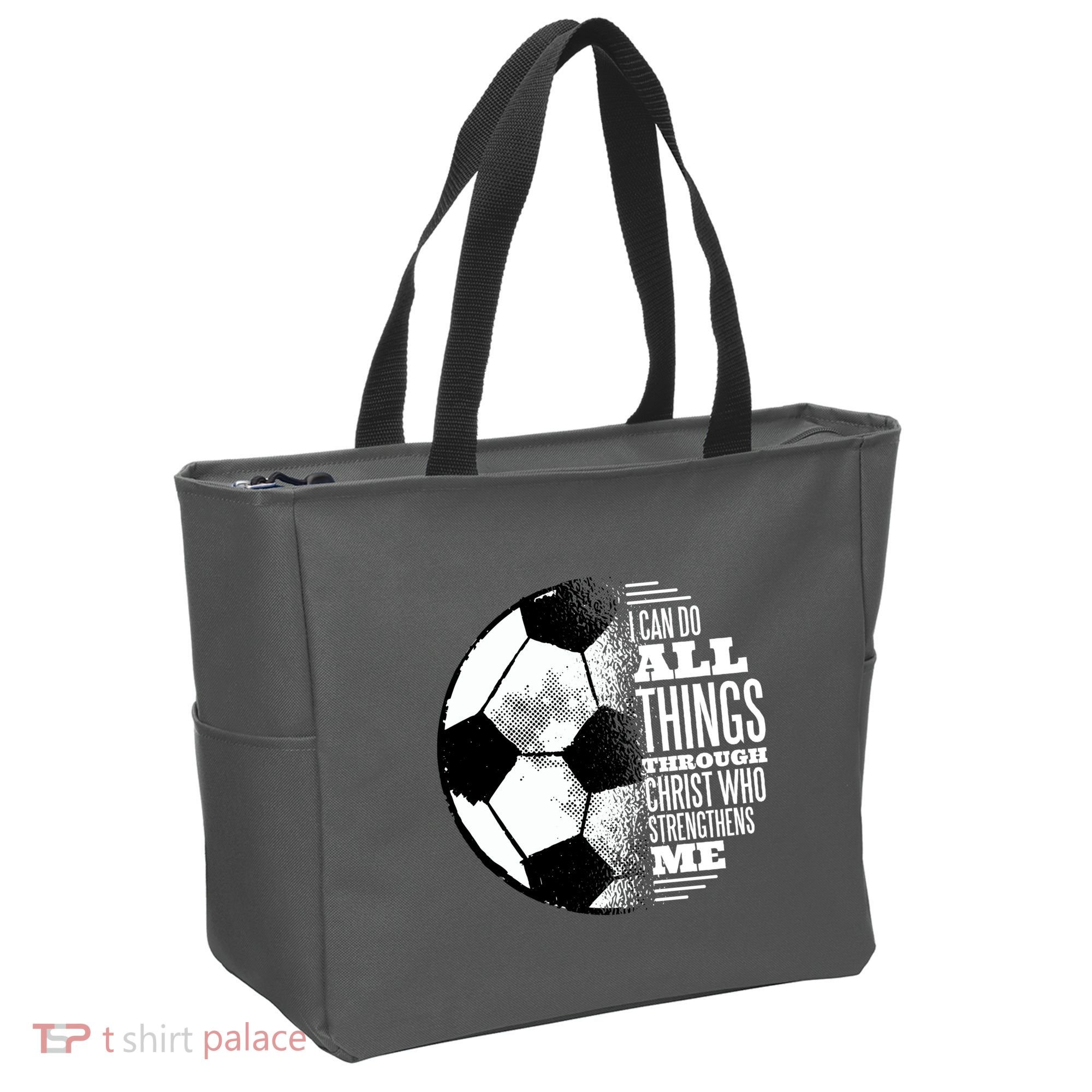Soccer Christ Quote Tote Bag