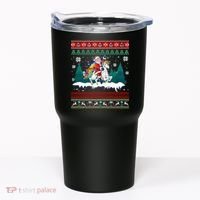 Santa Claus Riding On A Unicorn Ugly Christmas Funny Tumbler thumb 0