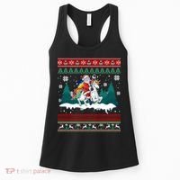 Santa Claus Riding On A Unicorn Ugly Christmas Funny Women's Tank Top thumb 0