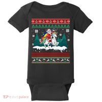 Santa Claus Riding On A Unicorn Ugly Christmas Funny Baby Bodysuit thumb 0