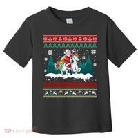 Santa Claus Riding On A Unicorn Ugly Christmas Funny Toddler T-Shirt thumb 0