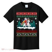 Santa Claus Riding On A Unicorn Ugly Christmas Funny Kids T-Shirt thumb 0