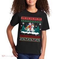 Santa Claus Riding On A Unicorn Ugly Christmas Funny Kids T-Shirt thumb 2