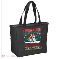 Santa Claus Riding On A Unicorn Ugly Christmas Funny Tote Bag thumb 2