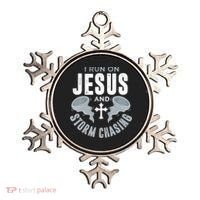 Storm Chaser Run On Jesus And Storm Chasing Tornado Ornament thumb 0