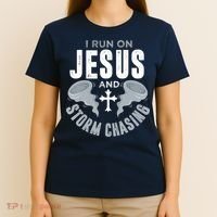 Storm Chaser Run On Jesus And Storm Chasing Tornado T-Shirt thumb 4