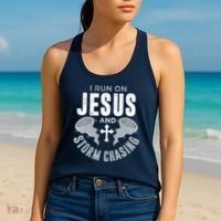 Storm Chaser Run On Jesus And Storm Chasing Tornado Women's Tank Top thumb 2