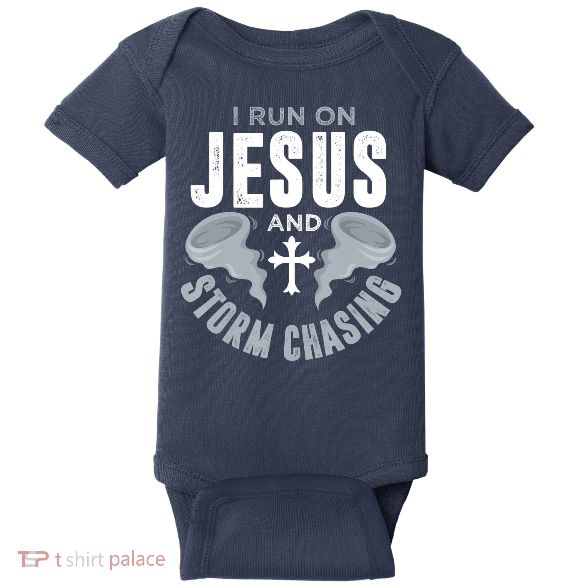 Storm Chaser Run On Jesus And Storm Chasing Tornado Baby Bodysuit