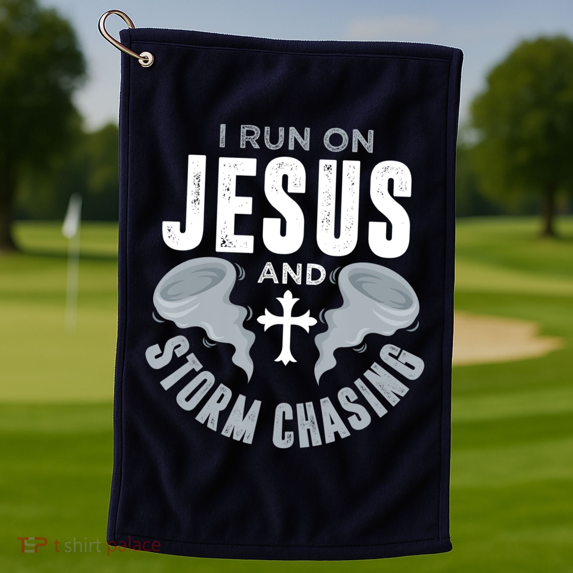 Storm Chaser Run On Jesus And Storm Chasing Tornado Golf Towel