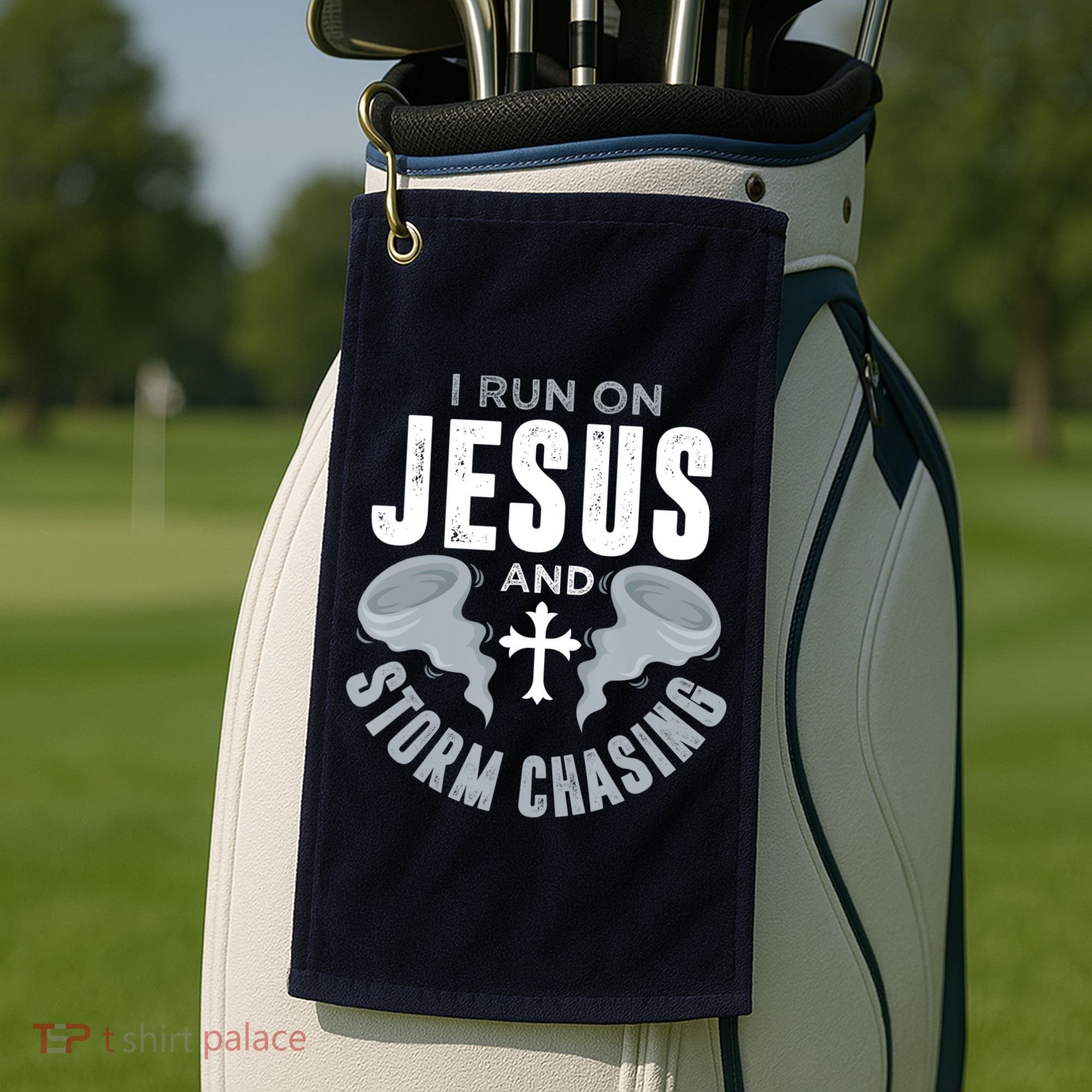 Storm Chaser Run On Jesus And Storm Chasing Tornado Golf Towel