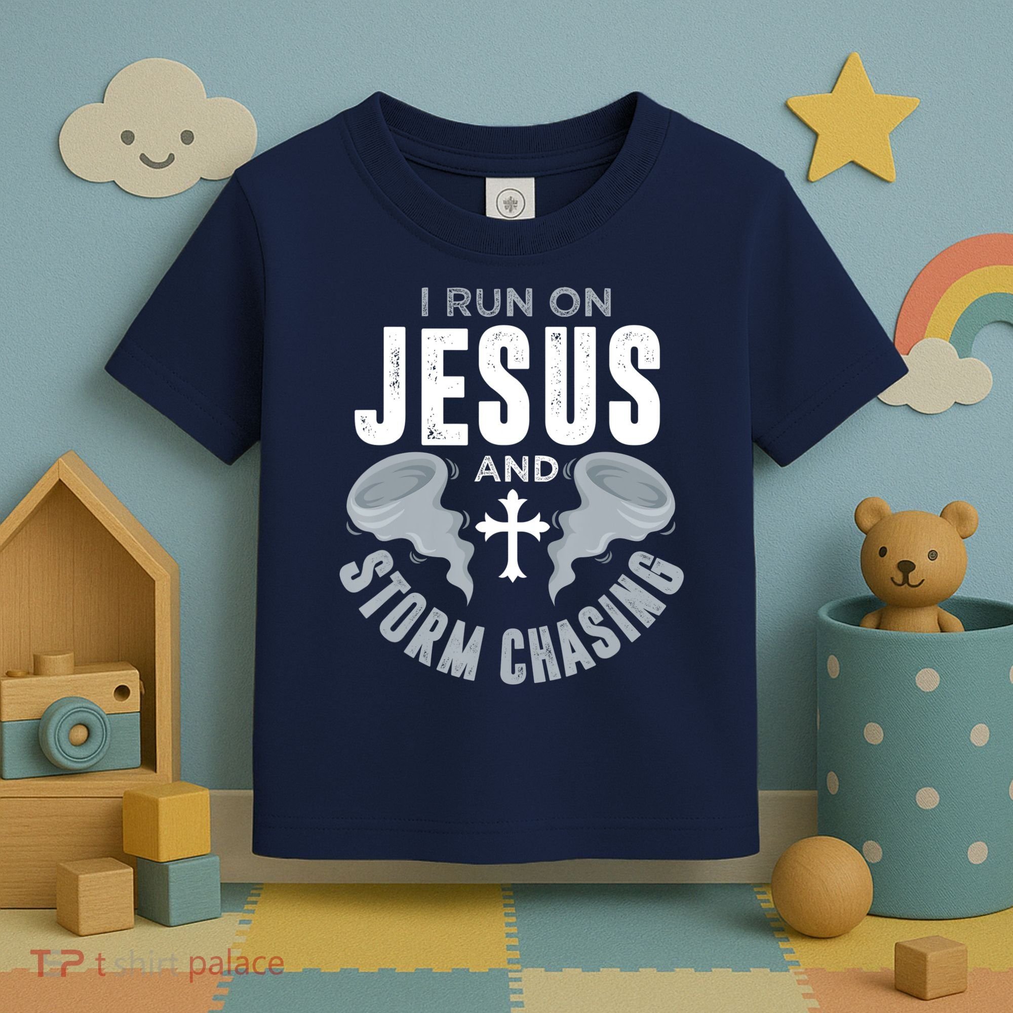 Storm Chaser Run On Jesus And Storm Chasing Tornado Toddler T-Shirt