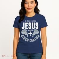 Storm Chaser Run On Jesus And Storm Chasing Tornado Women's T-Shirt thumb 4