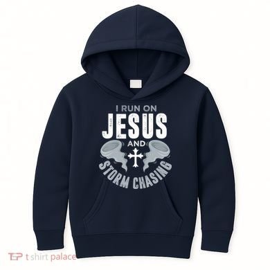 Storm Chaser Run On Jesus And Storm Chasing Tornado Kids Hoodie