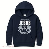 Storm Chaser Run On Jesus And Storm Chasing Tornado Kids Hoodie thumb 0