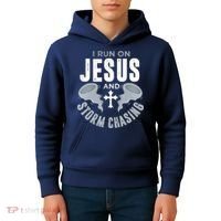 Storm Chaser Run On Jesus And Storm Chasing Tornado Kids Hoodie thumb 4
