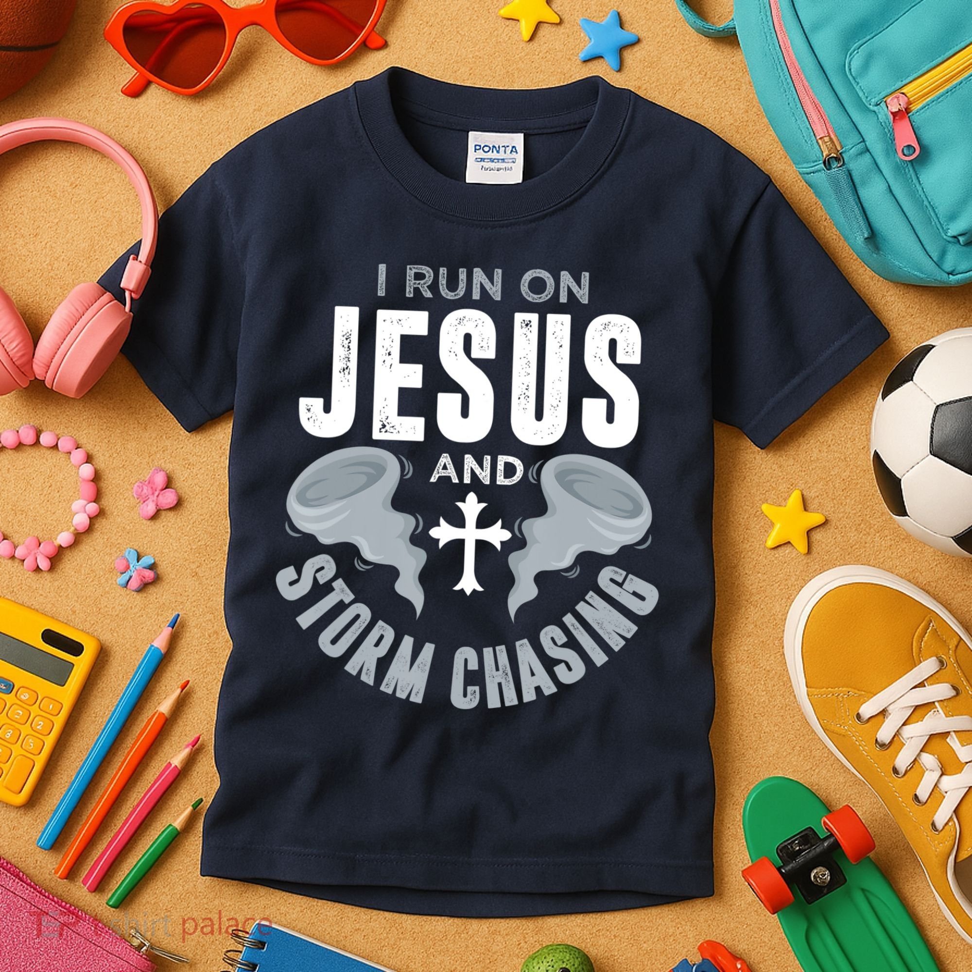 Storm Chaser Run On Jesus And Storm Chasing Tornado Kids T-Shirt