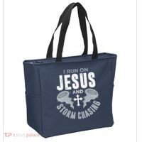 Storm Chaser Run On Jesus And Storm Chasing Tornado Tote Bag thumb 2