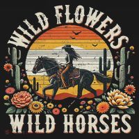 Sunset Cowgirl Riding Horse Wild Flowers Wild Horses Women's Hoodie thumb 2