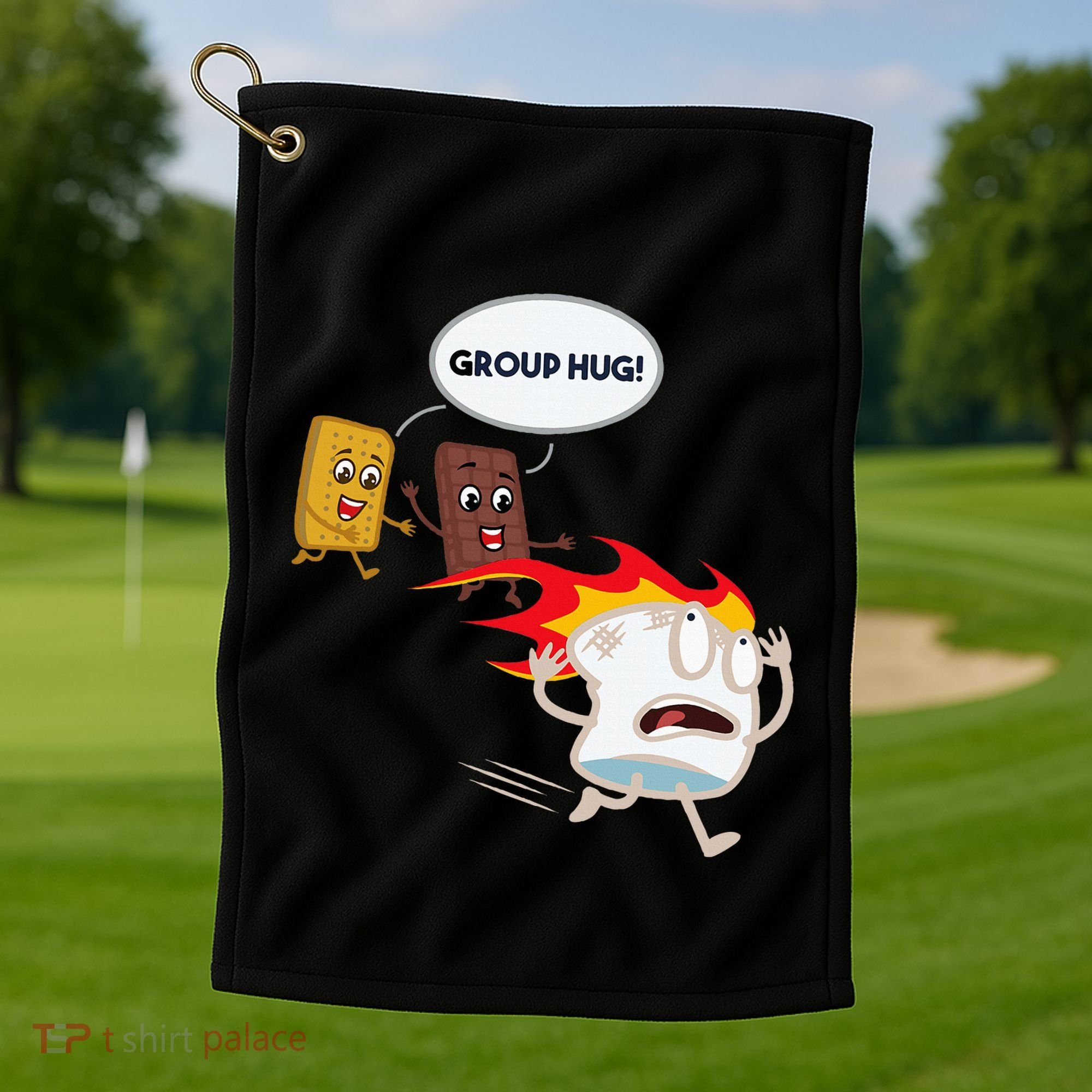 Smores Camping Roasting Outdoor Golf Towel