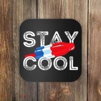 Stay Cool Rocket Pop Red White & Blue Popsicle Summer Gift Coaster thumb 0