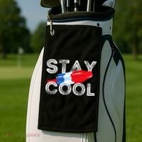 Stay Cool Rocket Pop Red White & Blue Popsicle Summer Gift Golf Towel thumb 2