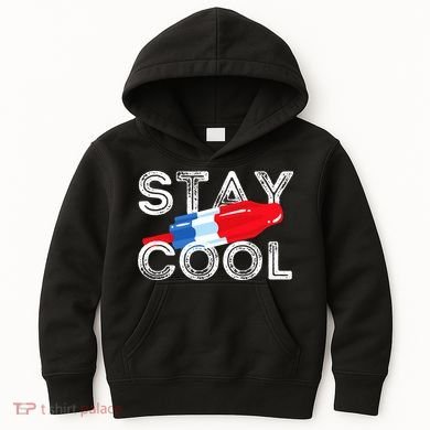 Stay Cool Rocket Pop Red White & Blue Popsicle Summer Gift Kids Hoodie