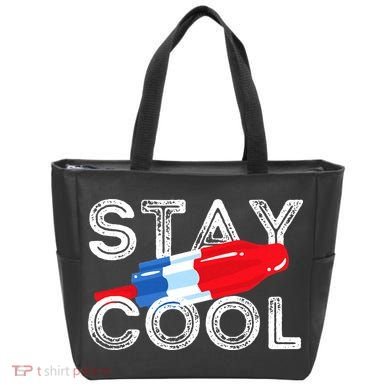 Stay Cool Rocket Pop Red White & Blue Popsicle Summer Gift Tote Bag