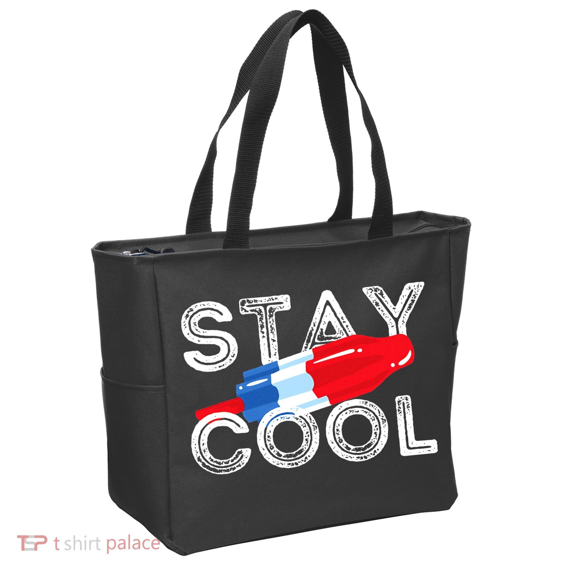 Stay Cool Rocket Pop Red White & Blue Popsicle Summer Gift Tote Bag