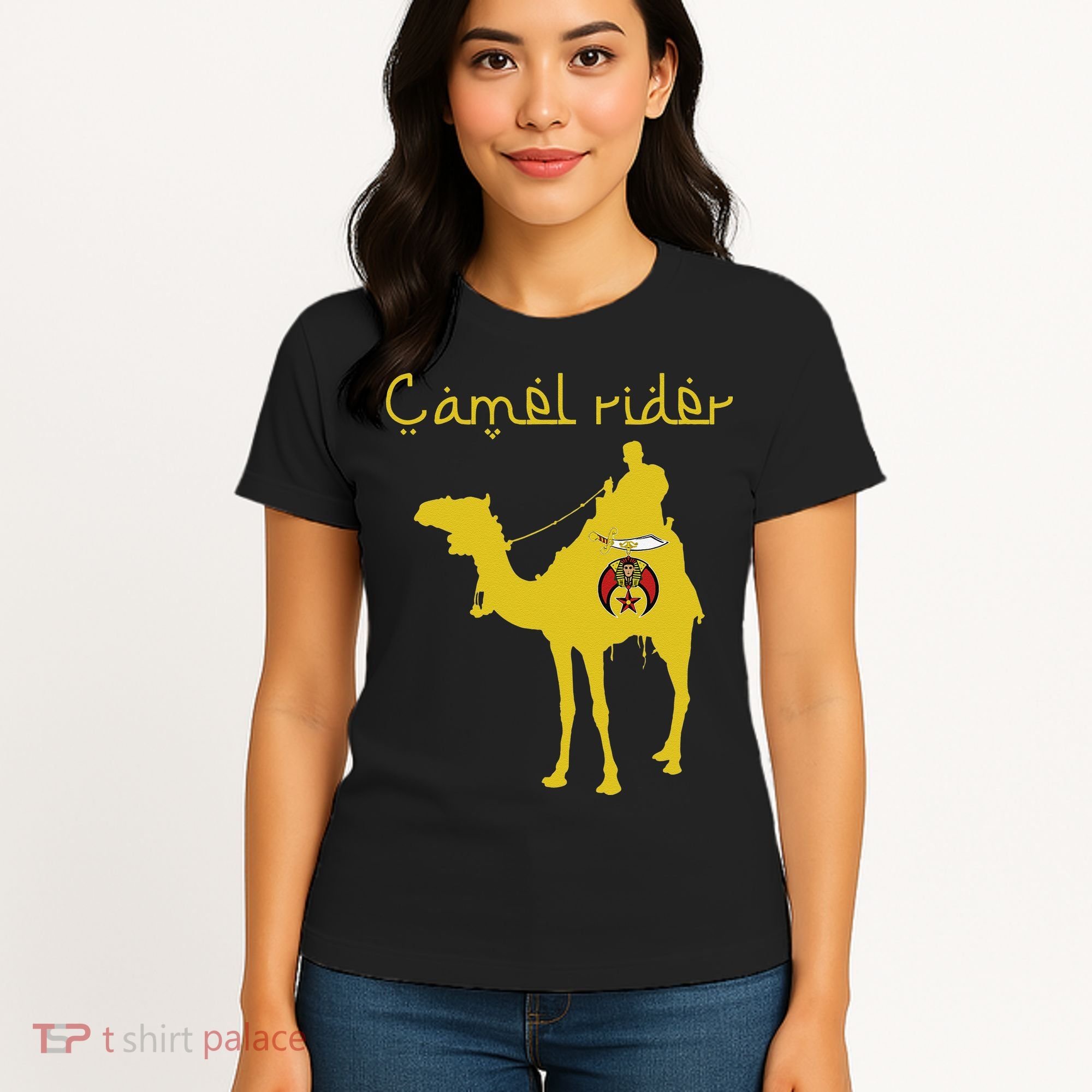 Shriners Camel Rider Emblem Nobles Freemasons Fathers Day Women's T-Shirt