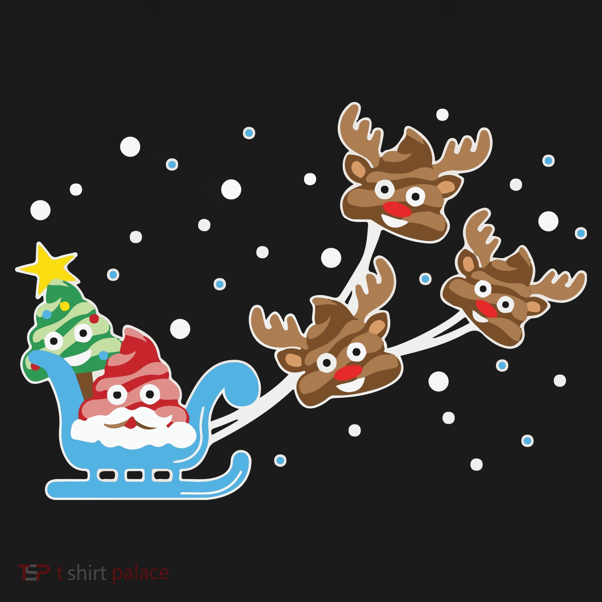 Santa Claus Reindeer Poop Emoticon Christmas Emoji Xmas Gift Ornament