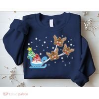 Santa Claus Reindeer Poop Emoticon Christmas Emoji Xmas Gift Sweatshirt thumb 2
