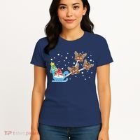Santa Claus Reindeer Poop Emoticon Christmas Emoji Xmas Gift Women's T-Shirt thumb 4