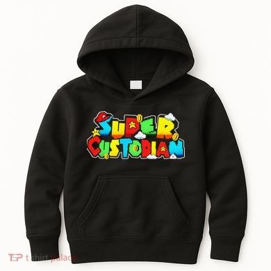 Super Custodian Retro Colorful Kids Hoodie