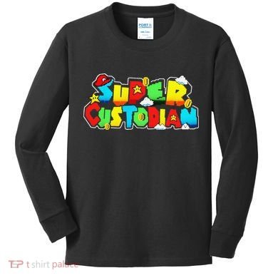 Super Custodian Retro Colorful Kids Long Sleeve Shirt