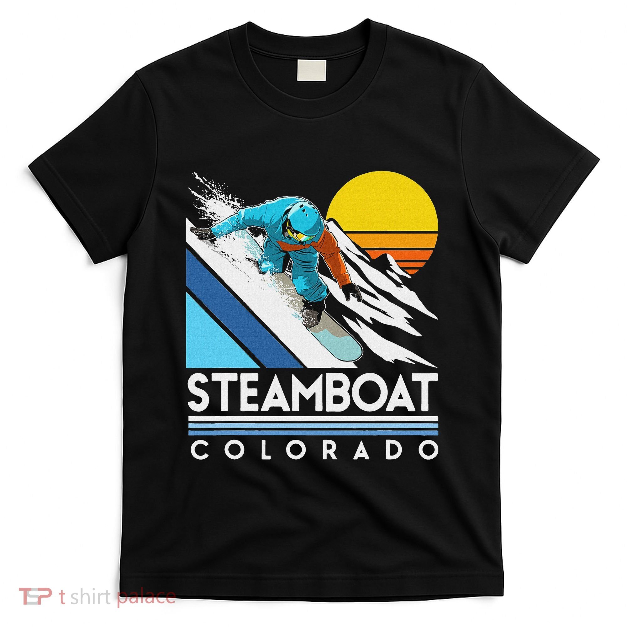 Steamboat Colorado Retro Snowboard T-Shirt