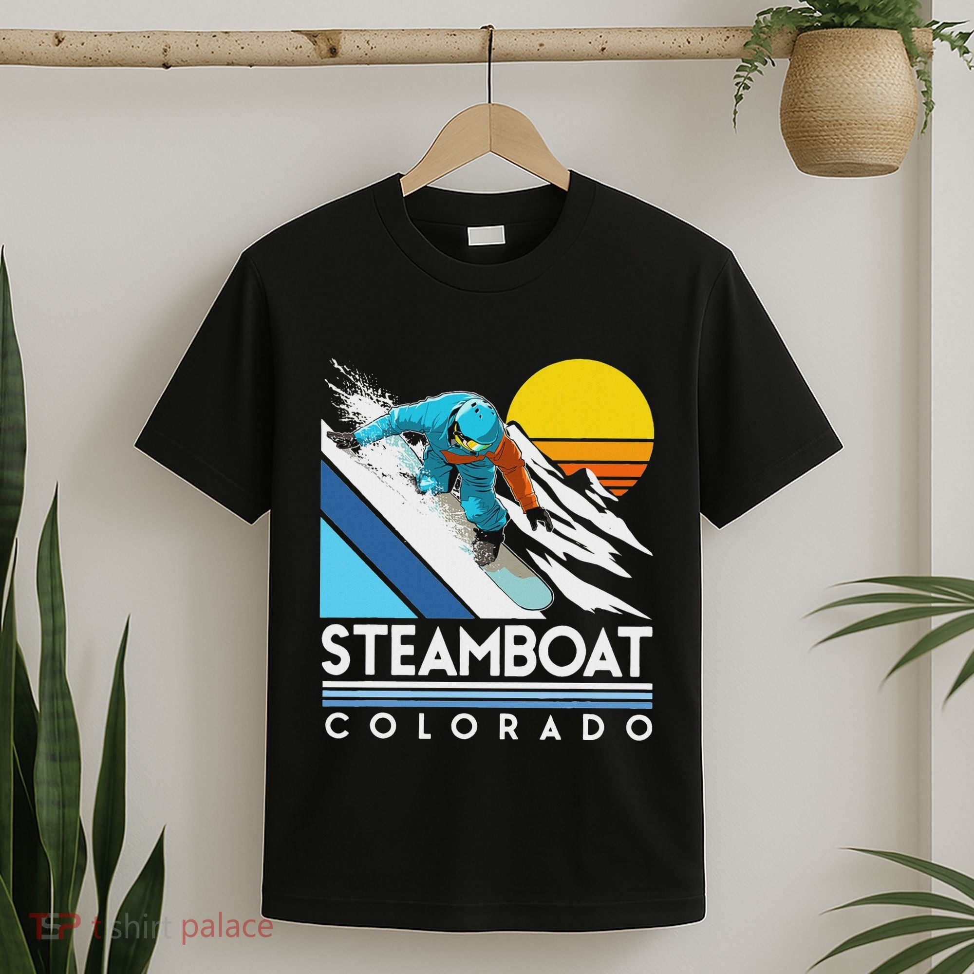 Steamboat Colorado Retro Snowboard T-Shirt