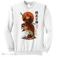 Samurai Cat Riding Koi With Rising Sun  Sweatshirt thumb 0