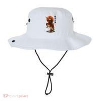 Samurai Cat Riding Koi With Rising Sun  Bucket Hat thumb 0