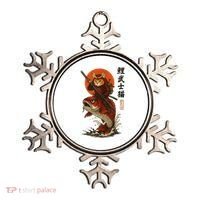 Samurai Cat Riding Koi With Rising Sun  Ornament thumb 0