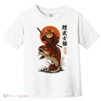 Samurai Cat Riding Koi With Rising Sun  Toddler T-Shirt thumb 0