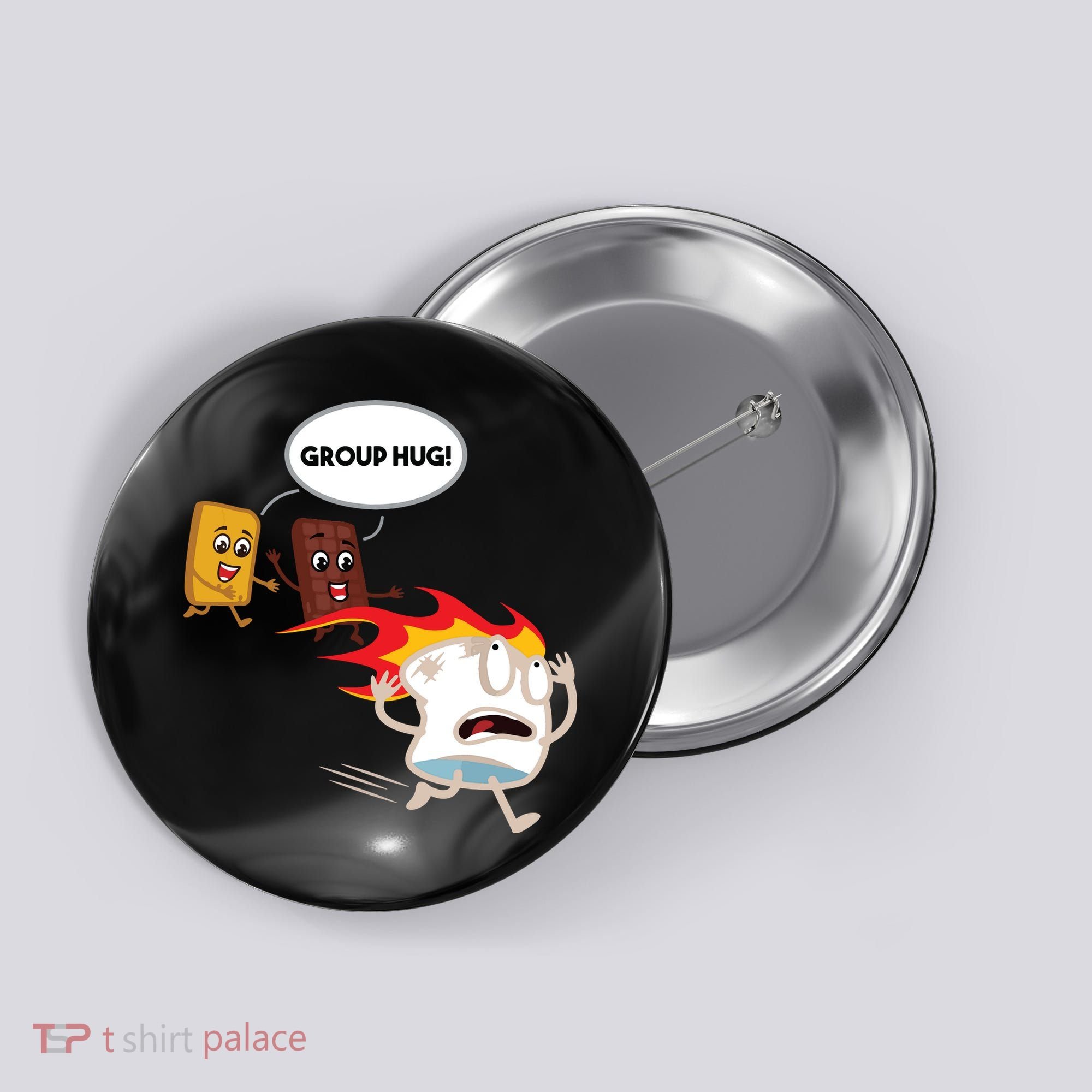 Smores Camping Roasting Outdoor Women Button