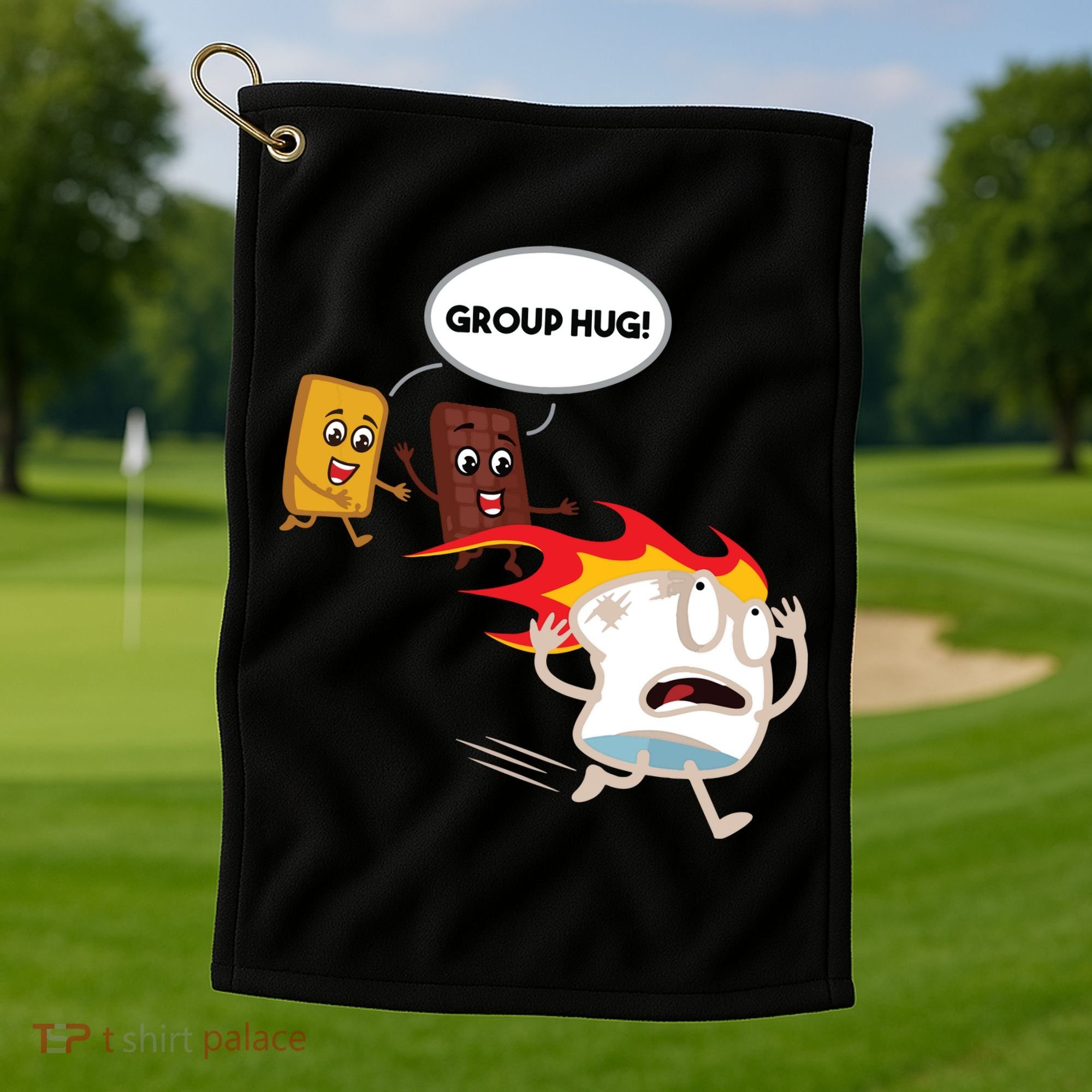 Smores Camping Roasting Outdoor Women Golf Towel