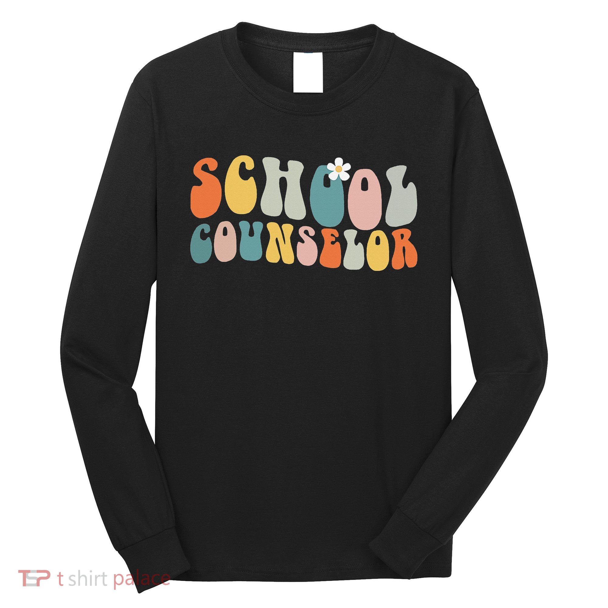 School Counselor Retro Vintage Groovy Back to School Long Sleeve Shirt
