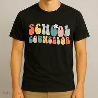 School Counselor Retro Vintage Groovy Back to School T-Shirt thumb 3