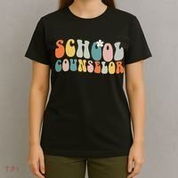 School Counselor Retro Vintage Groovy Back to School T-Shirt thumb 4