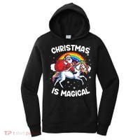 Santa Claus Riding Magical Unicorn Rainbow Funny Christmas Gift Women's Hoodie thumb 0