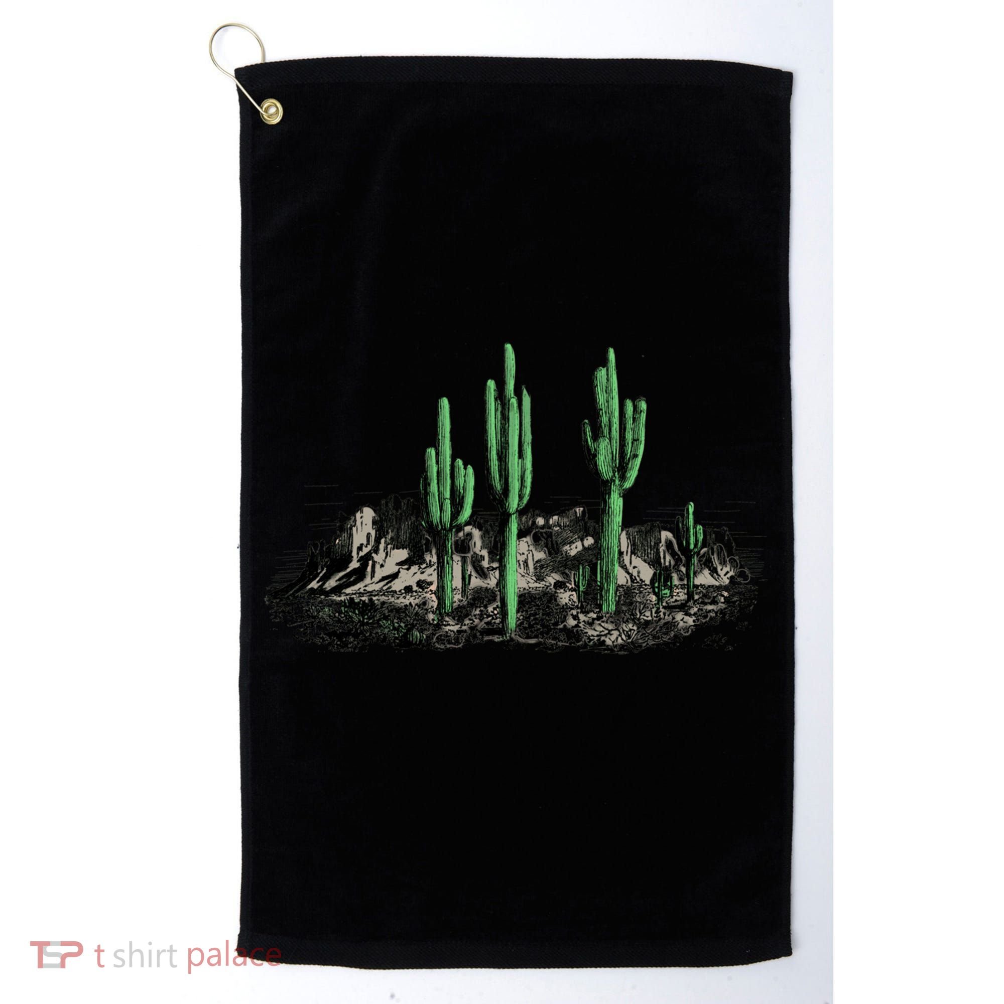 Saguaro Cactus Retro Desert Saguaro Cactus Western Nature Gift Golf Towel