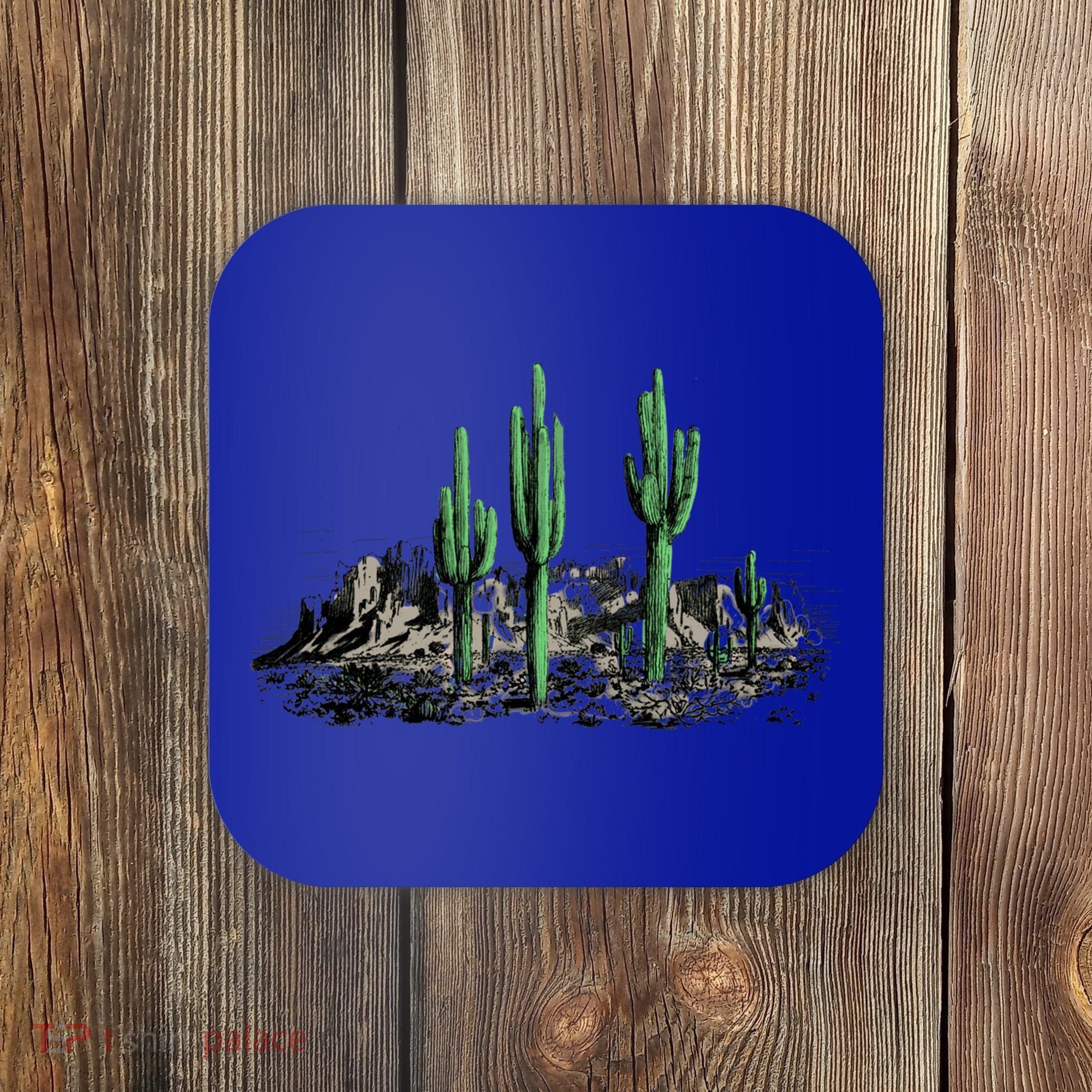 Saguaro Cactus Retro Desert Saguaro Cactus Western Nature Gift Coaster