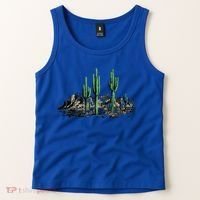 Saguaro Cactus Retro Desert Saguaro Cactus Western Nature Gift Tank Top thumb 2